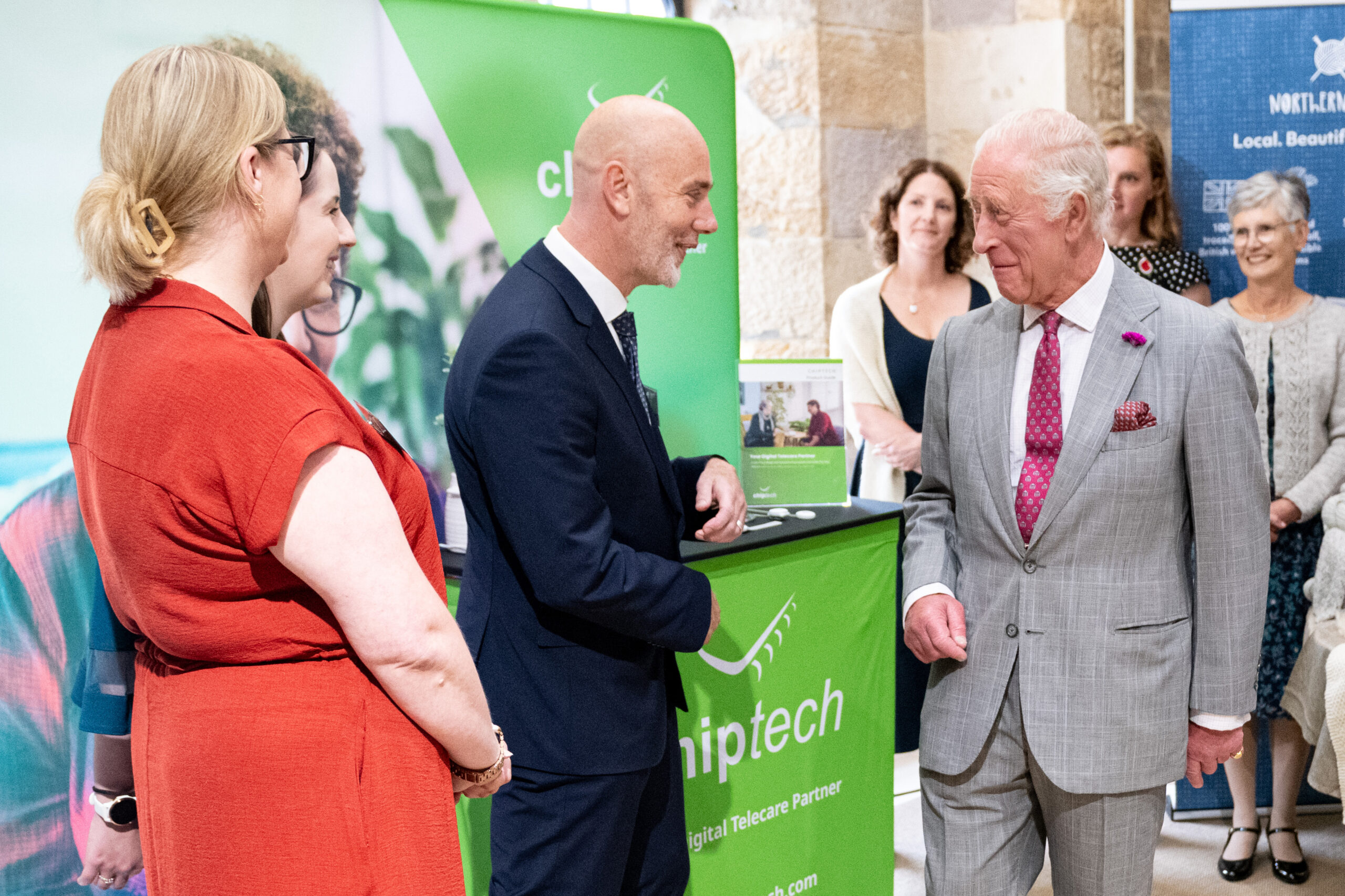 Su Bains, David Hammond, CEO Chiptech Europe speak to His Majesty The King